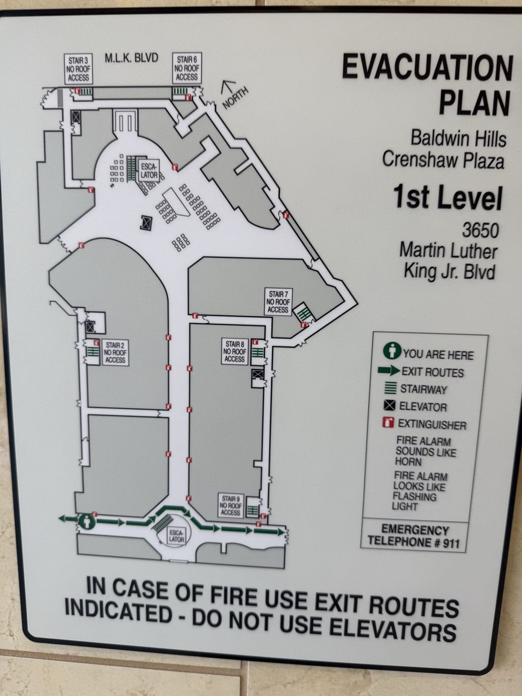 First level evacuation plan