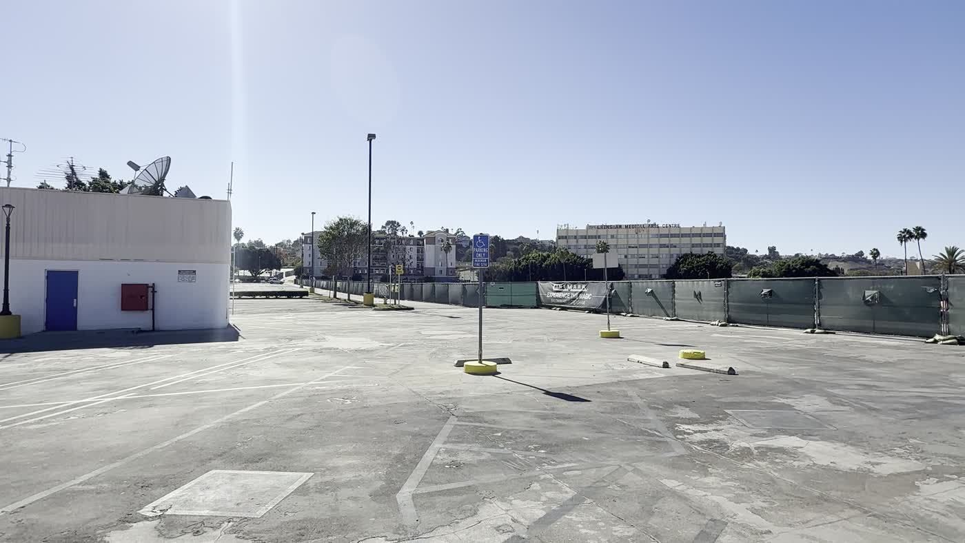 Open paved lot on the south side of the mall